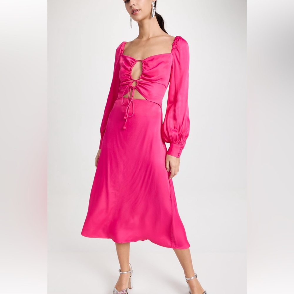 FARM Rio Pink Midi Dress